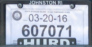 Rhode Island plates temporary