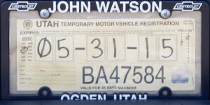 Utah  plates temporary