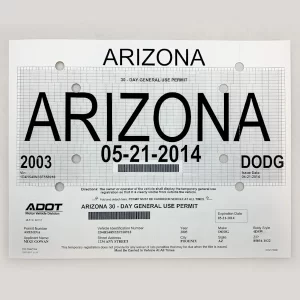 arizona placas temporales